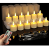 Oplaadbare LED waxinelichtjes – 12 stuks flikkerende theelichtjes met afstandsbediening – Inclusief oplaadstation 